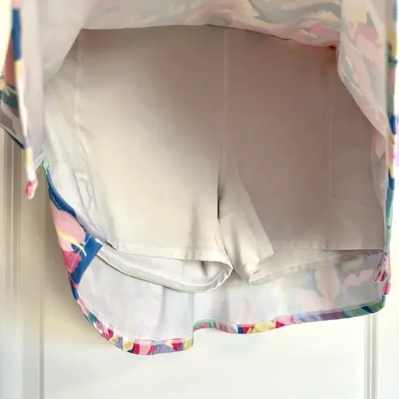 Boston Proper Skirt Skort Womens Sz 6 Pink Floral Lined Mini Retro Tennis Resort - Picture 2 of 16